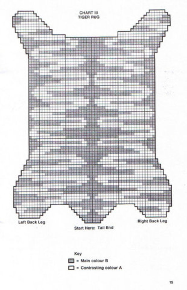 Схема вязания тигра спицами