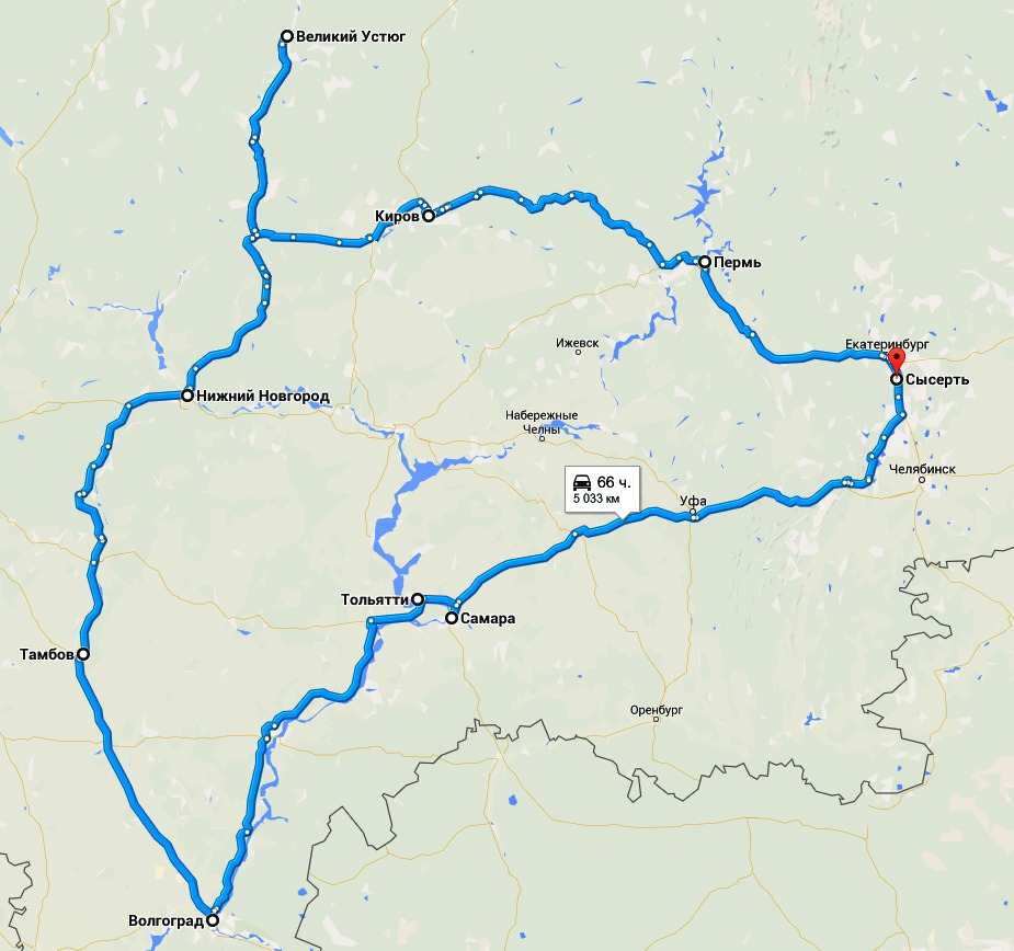 Киров нефтекамск расстояние на машине карта