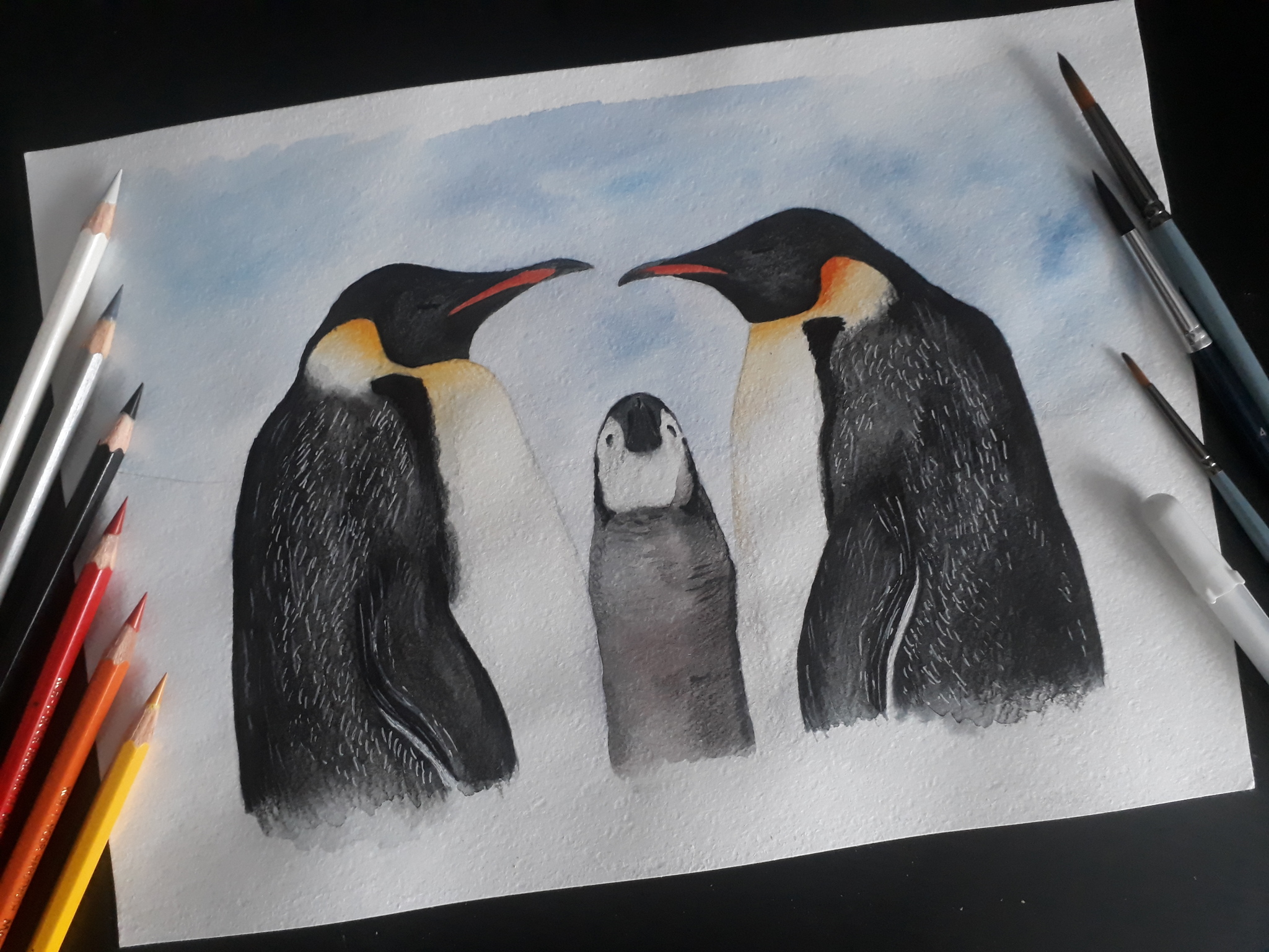 Правополушарное рисование Пингвин