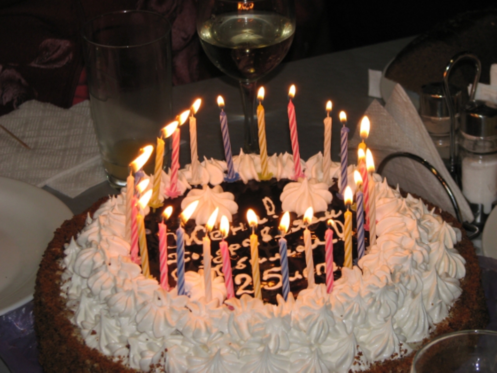 Расположение свечей на торте