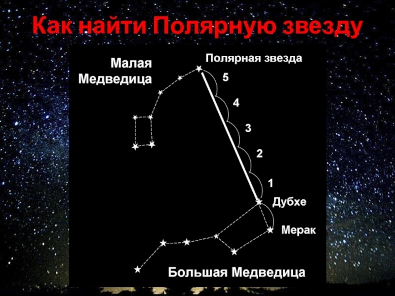 Как найти северную звезду по большой медведице фото