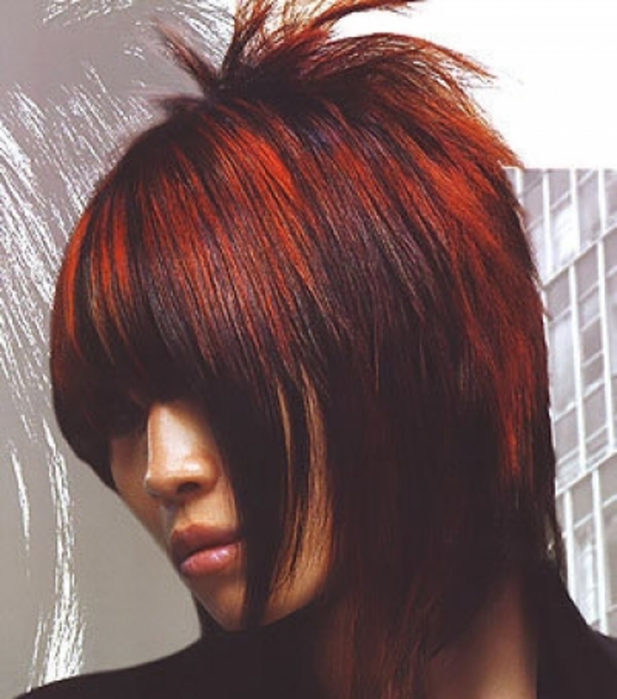 Покраска волос черный с рыжим на короткие волосы